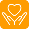 hands holding heart icon